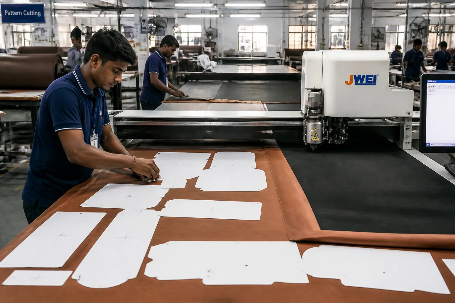 Pattern cutting and production in a bag factory
